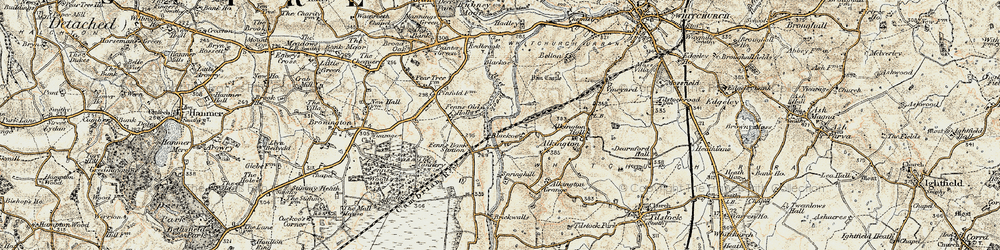 Old map of Blackoe in 1902
