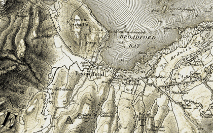 Old map of Bealach a' Ghlinne in 1906-1909