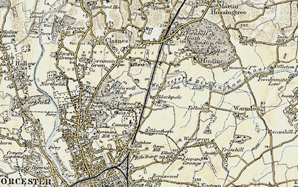 Old map of Blackpole in 1899-1902