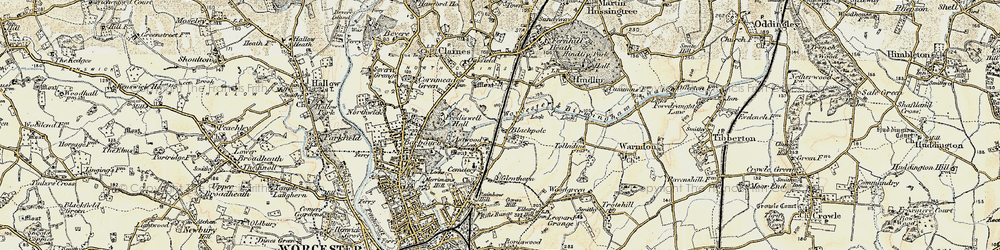 Old map of Blackpole in 1899-1902
