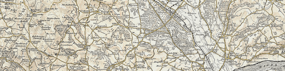 Old map of Belle Vue in 1899-1900