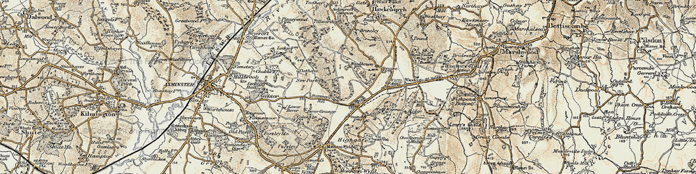 Old map of Blackpool Corner in 1898-1899