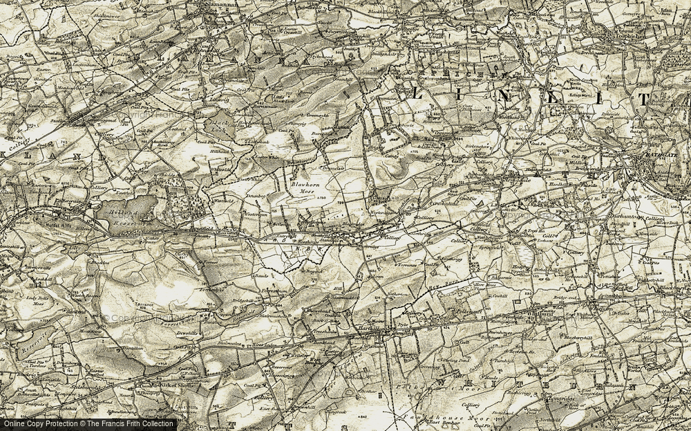 Old Map of Historic Map covering Bedlormie Ho in 1904