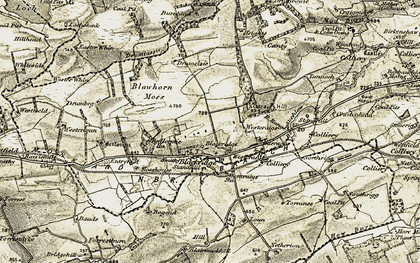 Old map of Blawhorn Moss in 1904