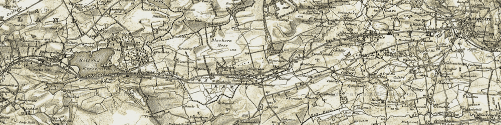 Old map of Blawhorn Moss in 1904