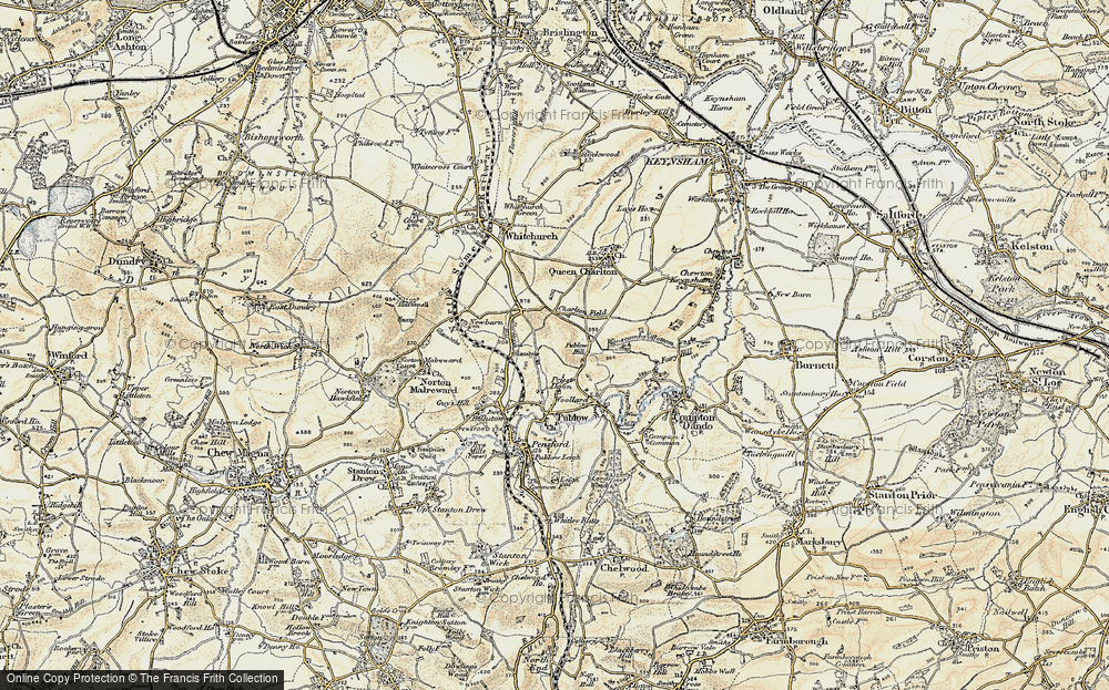 Old Map of Historic Map covering Wooscombe Bottom in 1899