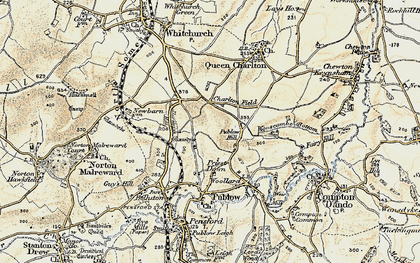 Old map of Wooscombe Bottom in 1899