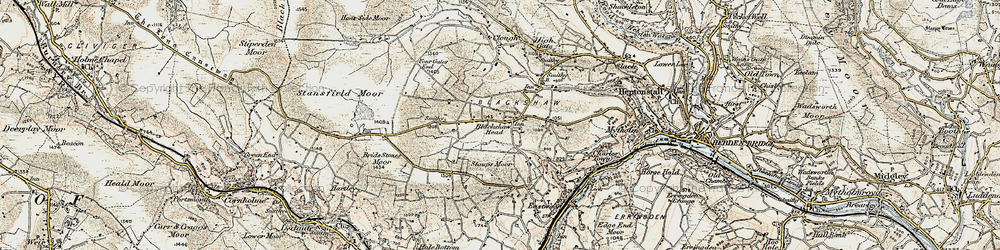 Old map of Blackshaw Head in 1903