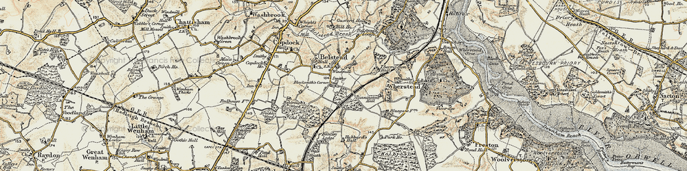 Old map of Blacksmith's Corner in 1898-1901