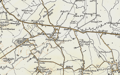 Old map of Blackthorn in 1898-1899