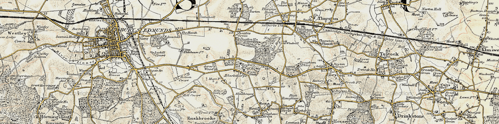 Old map of Battlies Ho in 1899-1901