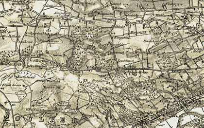 Old map of Bogskeathy in 1908-1909