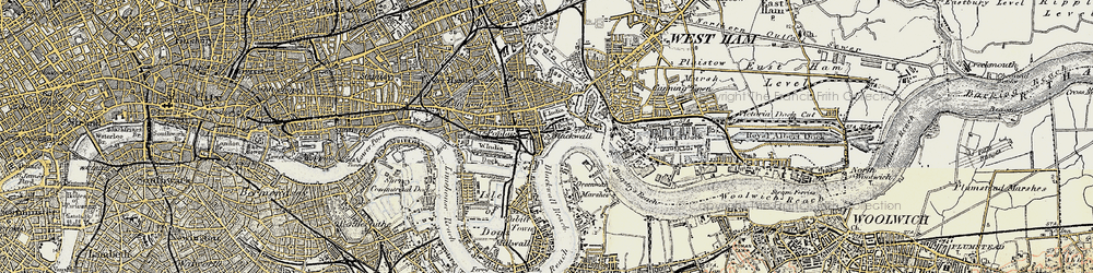 Old map of Blackwall in 1897-1902