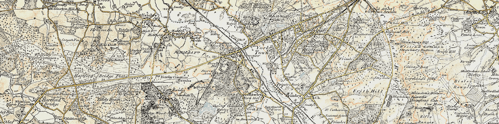 Old map of Blackwater in 1897-1909