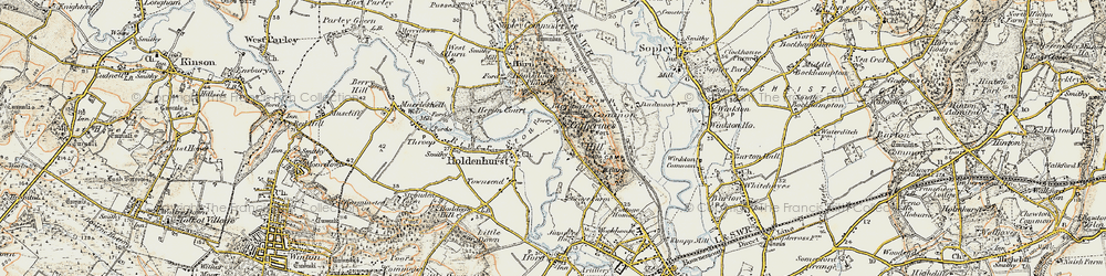 Old map of Blackwater in 1897-1909