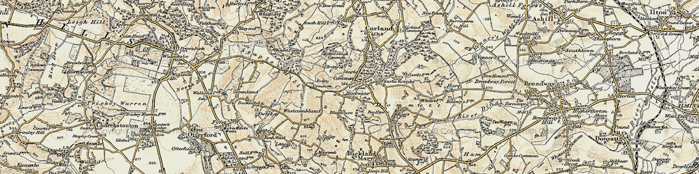 Old map of Blackwater in 1898-1900