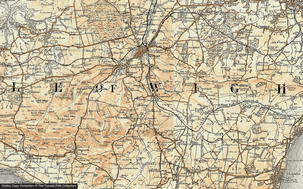 Old Map of Blackwater, 1899 in 1899