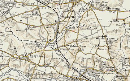 Old map of Blackwater in 1901-1902