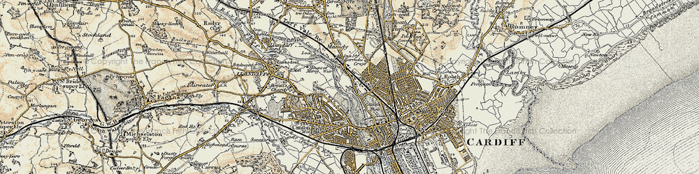Old map of Blackweir in 1899-1900