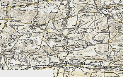 Old map of Batherm Bridge in 1898-1900