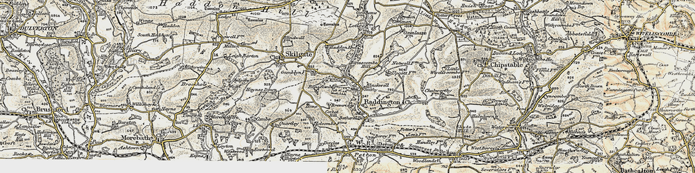 Old map of Bittescombe Hill in 1898-1900