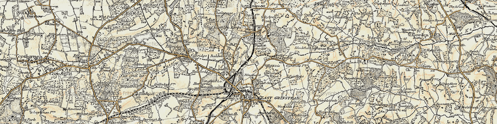 Old map of Blackwell in 1898-1902