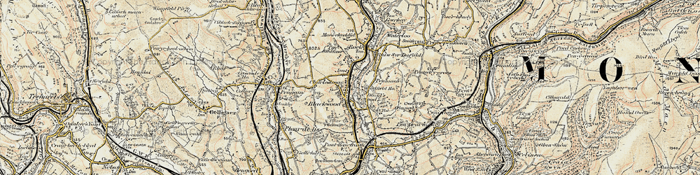 Old map of Blackwood in 1899-1900