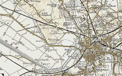 Old map of Blacon in 1902-1903