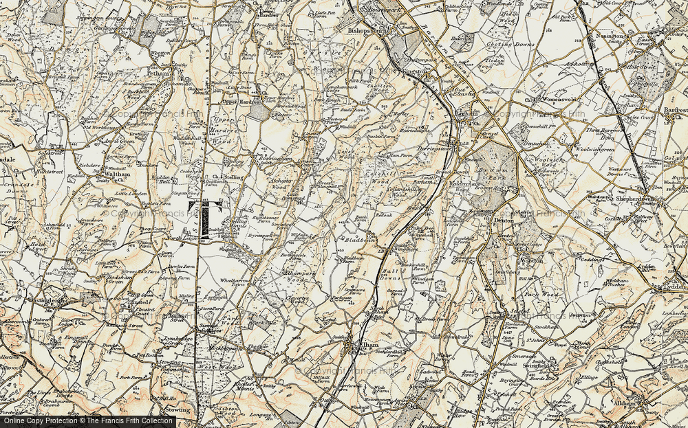 Old Map of Bladbean, 1898-1899 in 1898-1899