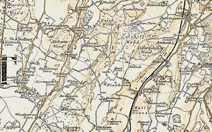 Old map of Bladbean in 1898-1899