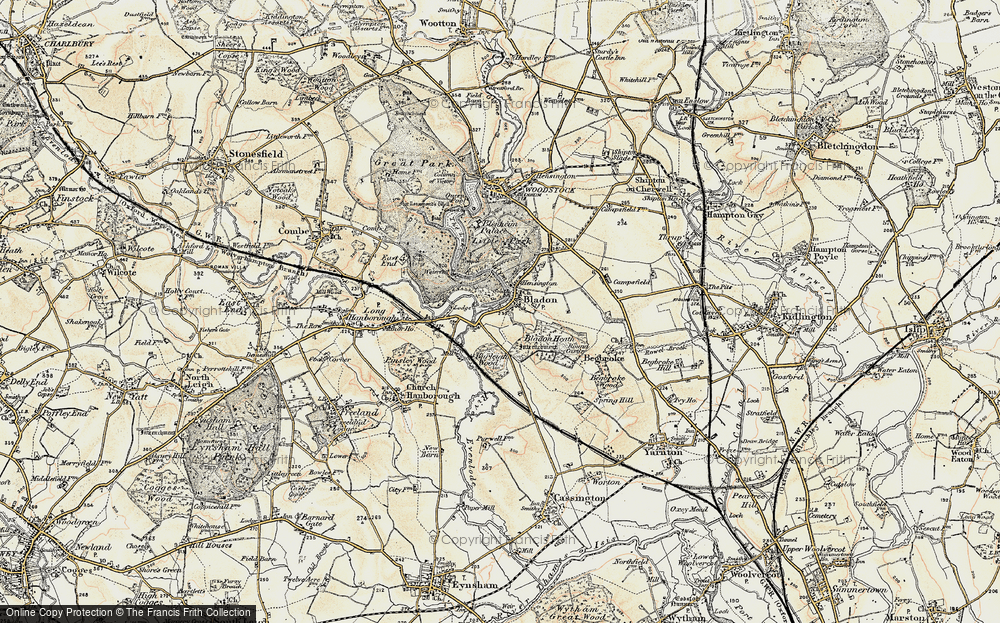 Old Map of Bladon, 1898-1899 in 1898-1899