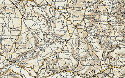 Old map of Blaen-Cil-Llech in 1901