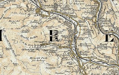 Old map of Blaen Clydach in 1899-1900