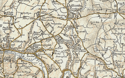Old map of Blaen-pant in 1901
