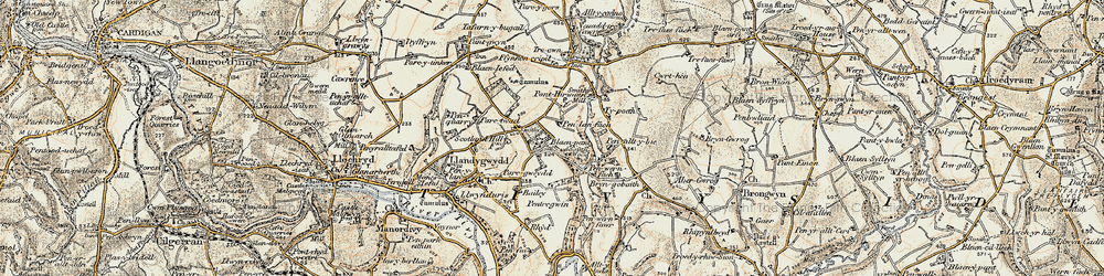 Old map of Blaen-pant in 1901