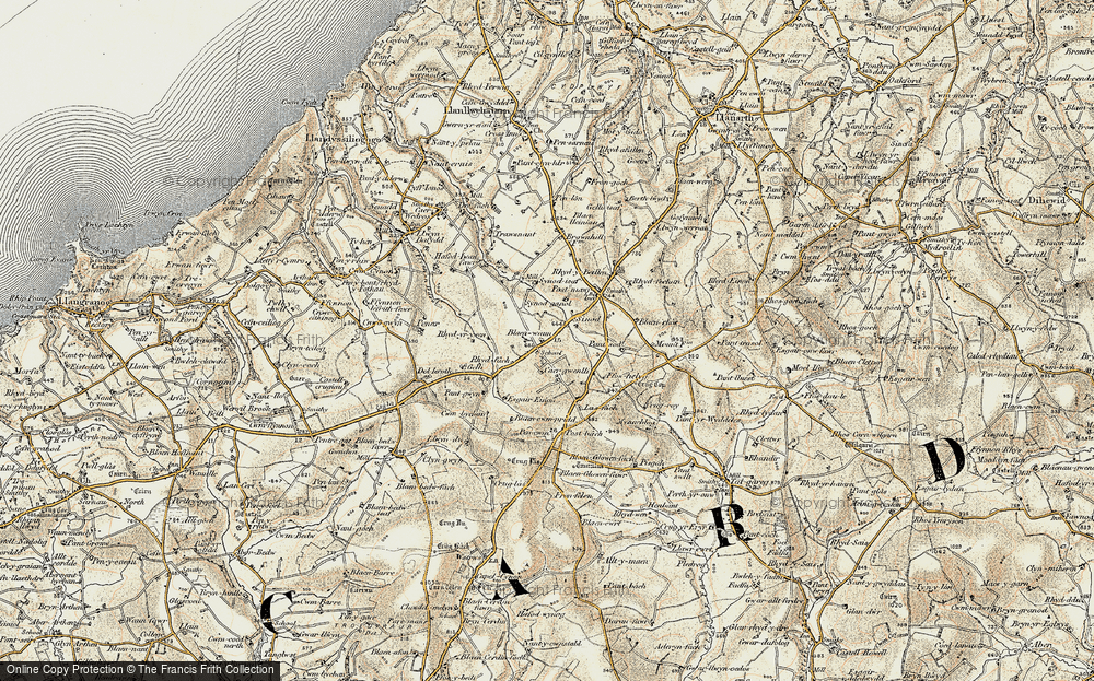 Old Map of Historic Map covering Afon Soden in 1901