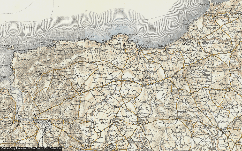 Old Map of Blaenannerch, 1901 in 1901