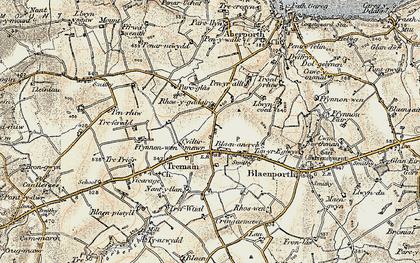 Old map of Blaenannerch in 1901