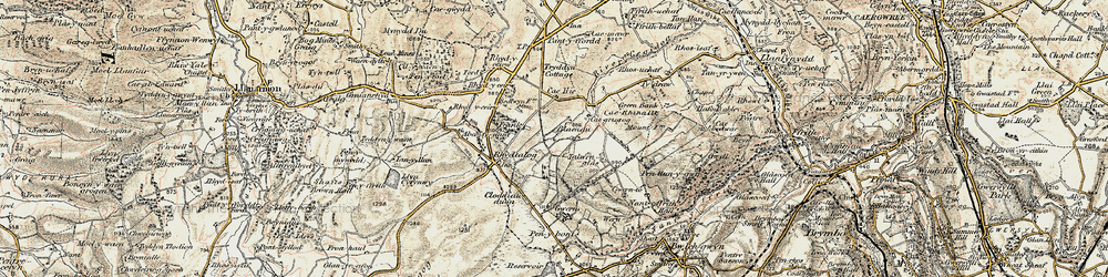 Old map of Blaenau in 1902-1903
