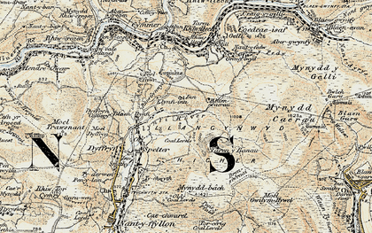 Old map of Blaencaerau in 1900-1901