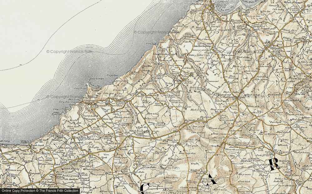 Old Map of Historic Map covering Brynteilog in 1901-1903