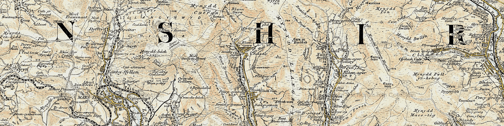 Old map of Blaengarw in 1900