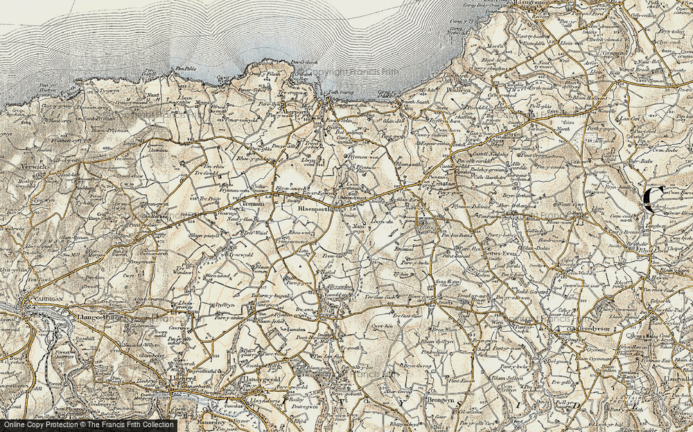 Old Map of Blaenporth, 1901 in 1901