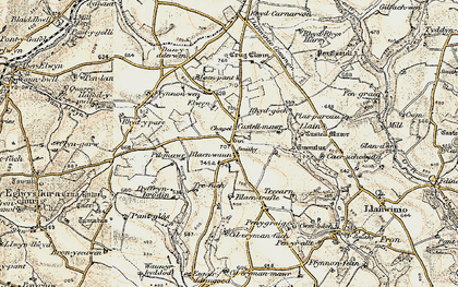 Old map of Blaendyflin in 1901