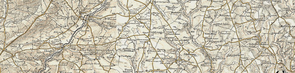 Old map of Blaentrafle in 1901