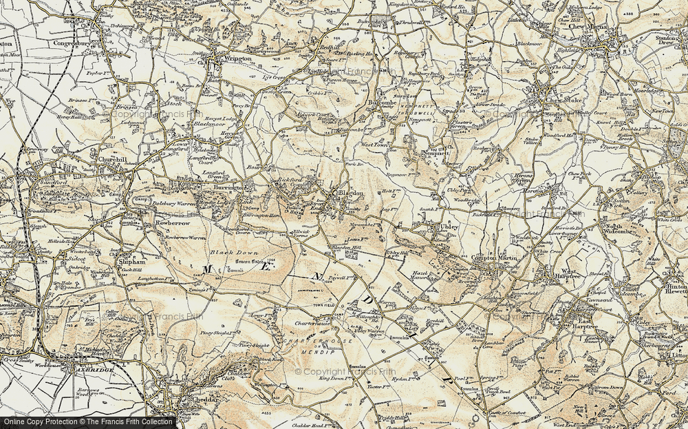 Old Map of Blagdon, 1899 in 1899