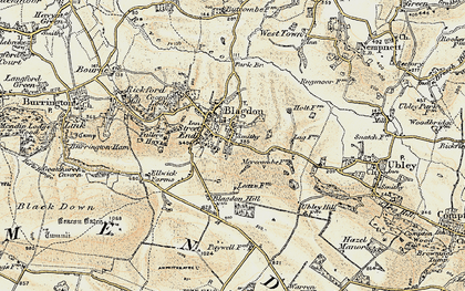 Old map of Blagdon in 1899
