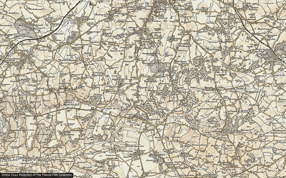 Old Map of Blagdon Hill, 1898-1900 in 1898-1900