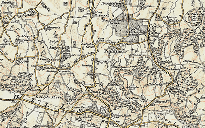 Old map of Blagdon Hill in 1898-1900