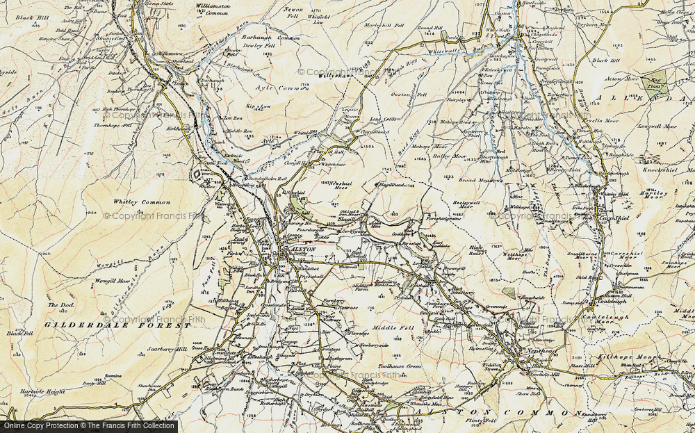 Old Map of Historic Map covering Broad Meadows in 1901-1904